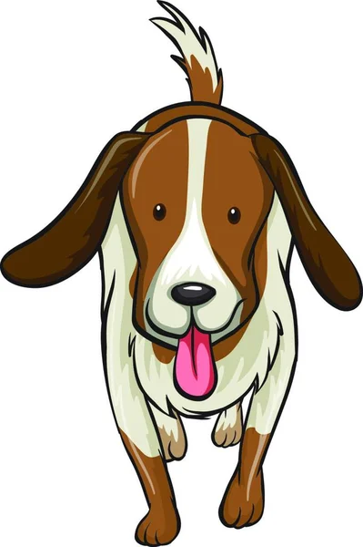 Смешная Собака Векторная Иллюстрация Простой Дизайн — стоковый вектор