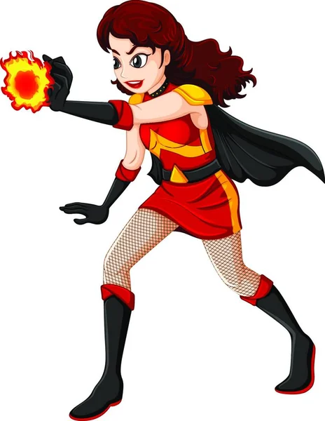 Weibliche Superheldin Vektorillustration Einfaches Design — Stockvektor