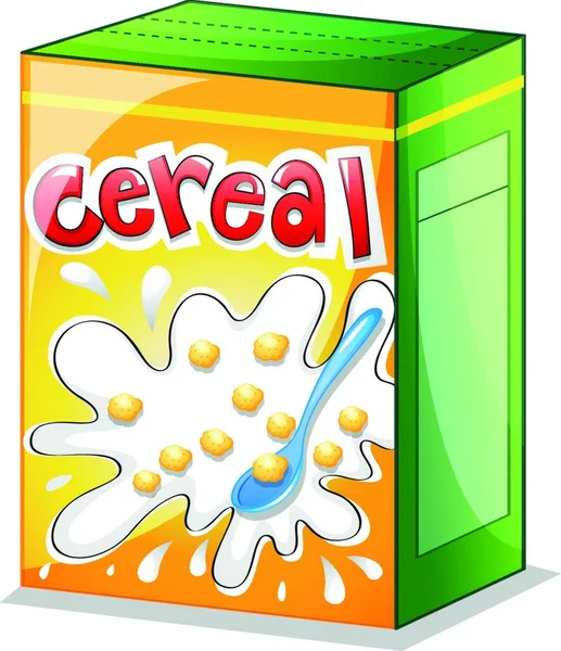 Caja Cereales Ilustración Vectorial Diseño Simple — Vector de stock