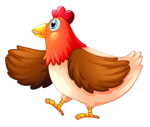 Female Chicken Vector Illustration Simple Design — Stock Vector
