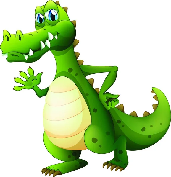 Crocodile Dangereux Illustration Vectorielle Conception Simple — Image vectorielle