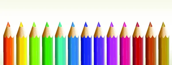 Illustration Vectorielle Des Crayons Couleur — Image vectorielle