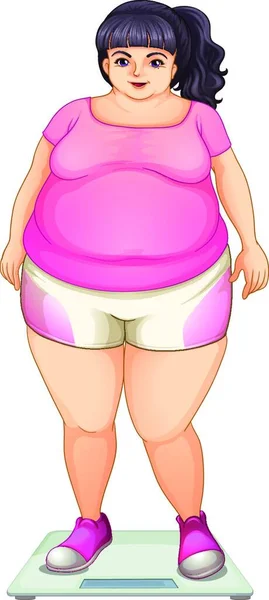 Fat Girl Vector Illustration — Stock Vector