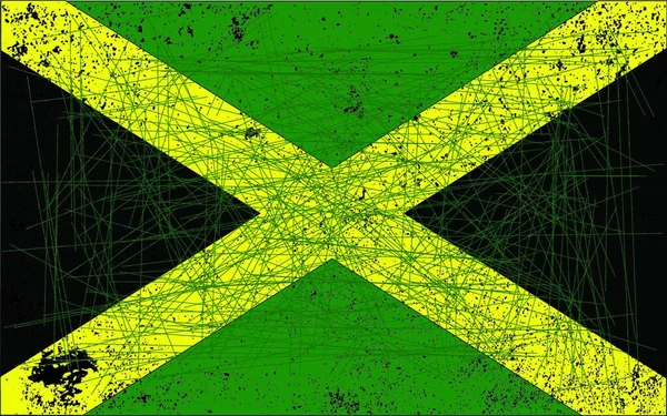 Bandeira Jamaicana Ilustração Vetorial — Vetor de Stock