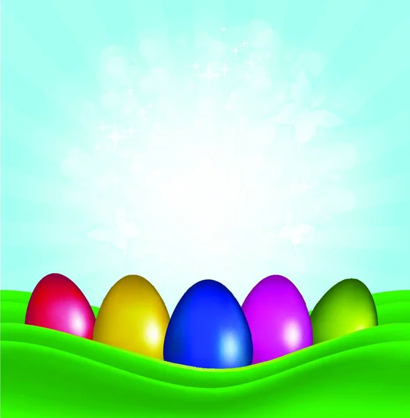 Illustration Easter Color Eggs — Stock Vector