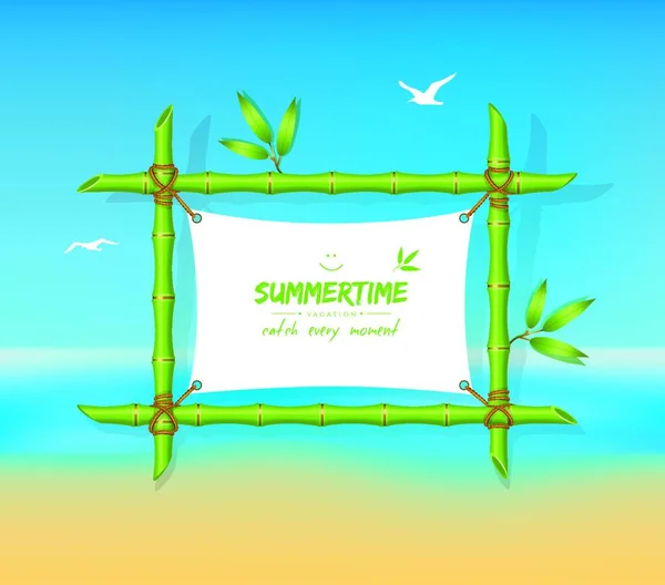 Illustration Des Sommer Strand Hintergrund — Stockvektor