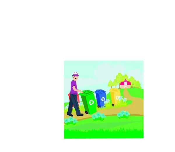 Ilustração Segregação Lixo — Vetor de Stock