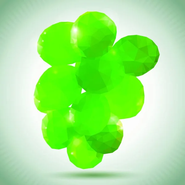 Bunch Green Grapes Vector Illustration — Stock Vector