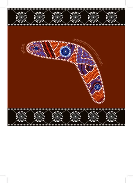 Uma Ilustração Baseada Estilo Aborígene Pintura Pontos Que Retrata — Vetor de Stock