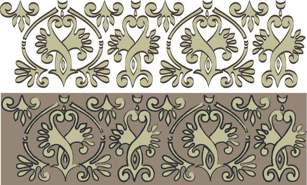 Ornamentos Históricos Horizontales Ilustración Vectorial Diseño Simple — Vector de stock