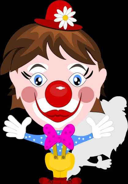 Clown Drôle Illustration Vectorielle Conception Simple — Image vectorielle