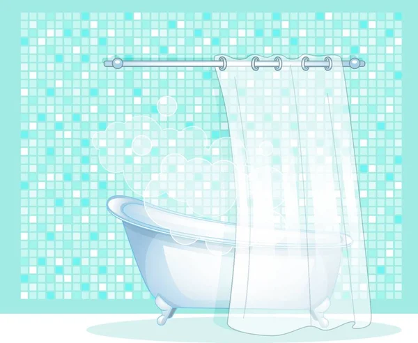Baño Azul Ilustración Vectorial Diseño Simple — Vector de stock