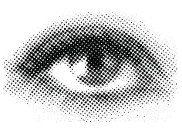 Halfone Eye Vektor Illustration Einfaches Design — Stockvektor