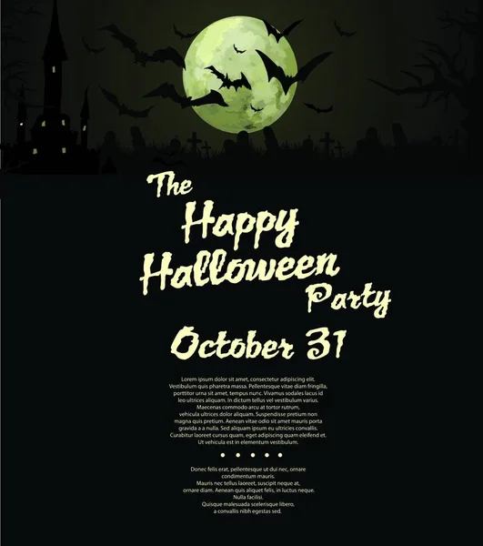 Fond Fête Halloween Illustration Vectorielle Conception Simple — Image vectorielle