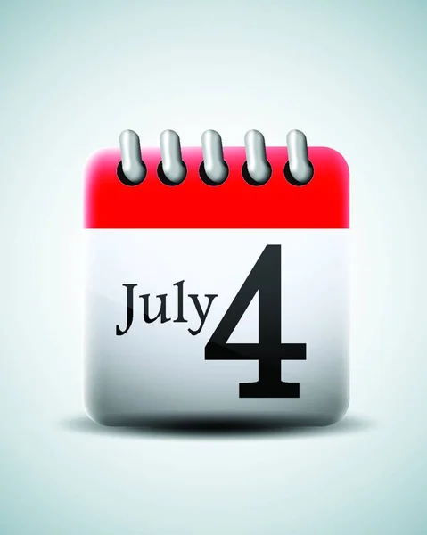 7月4日カレンダー Webアイコンベクトルイラスト — ストックベクタ