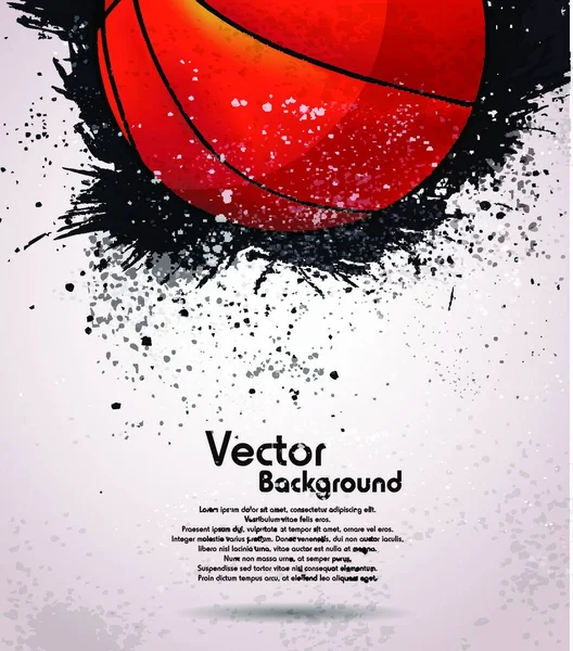 Ilustración Del Fondo Baloncesto Grunge — Vector de stock