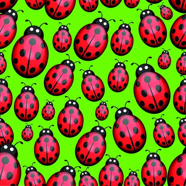 Illustration Seamless Ladybug Background — Stock Vector