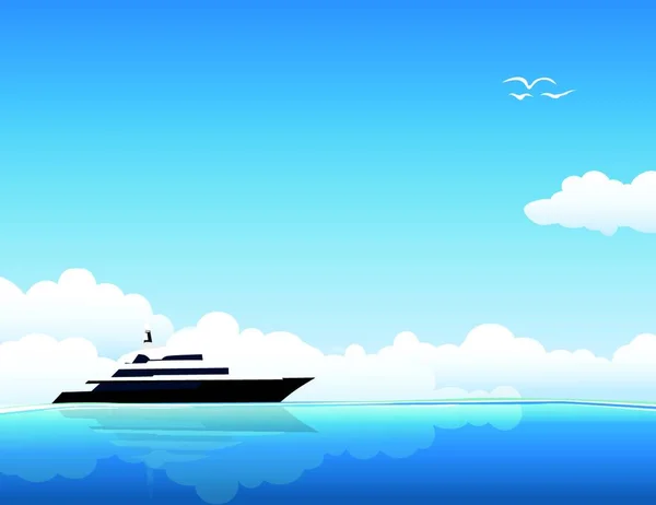 Ilustrace Jachty Moři — Stockový vektor