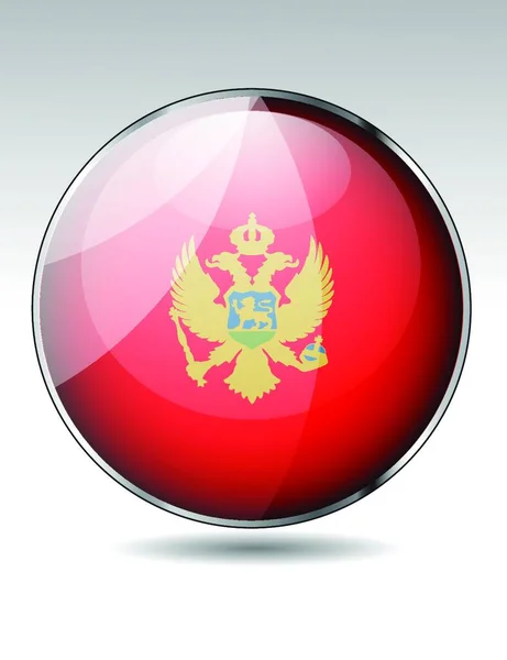 Montenegro Botón Bandera Vector Ilustración — Archivo Imágenes Vectoriales
