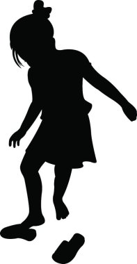 Şirin kız onun terlik giyiyor