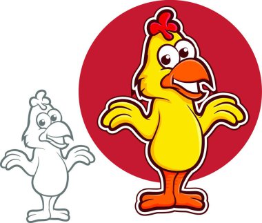 Tavuk Karakteri, şık vektör çizimi 