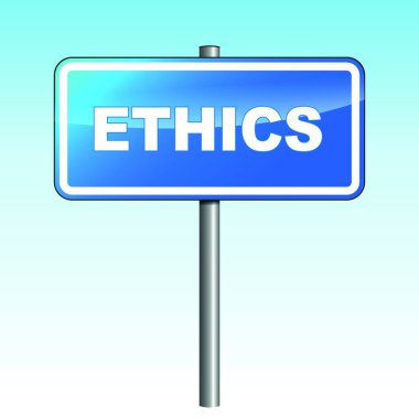 Vector ethics blue signpost