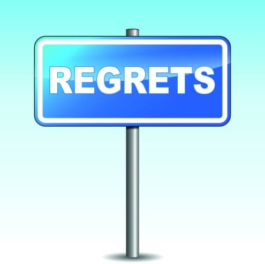 vector regrets blue signpost