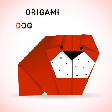 Köpek origami, web basit illüstrasyon