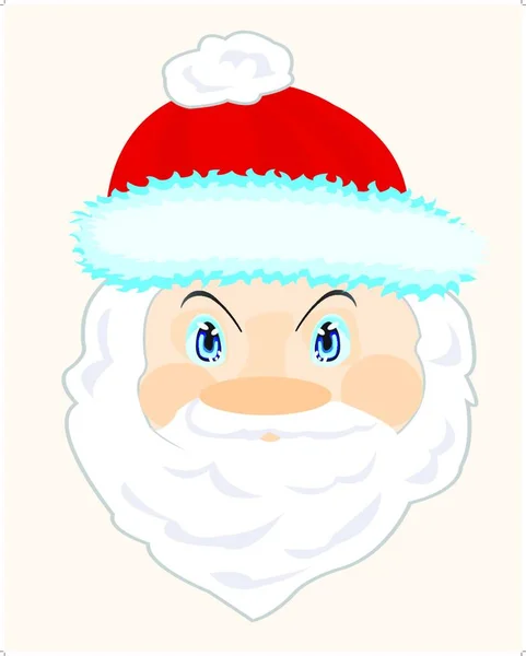 Illustration Head Santa Claus — Stock Vector