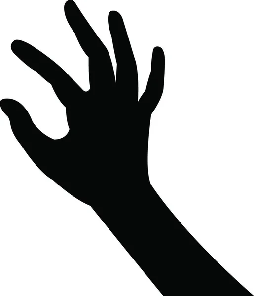 Illustration Hand Silhouette Vector — Stock Vector