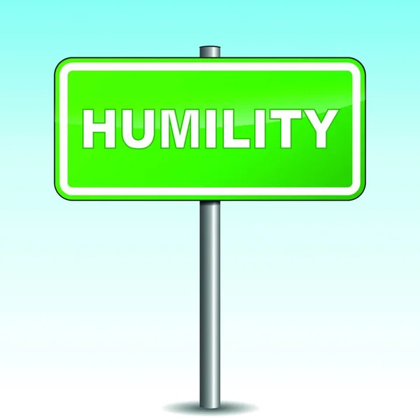 Vector Humility Green Signpost — Stock Vector