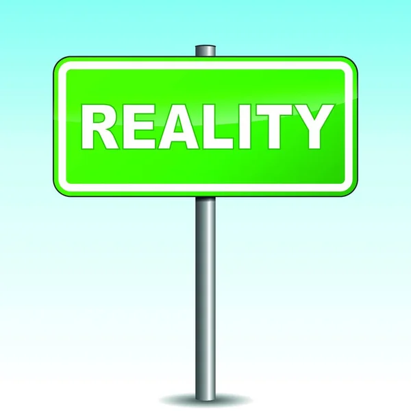 Reality Green Vector Signpost — Stock Vector