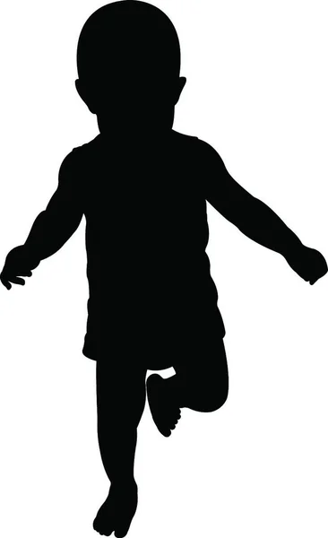 Bambino Silhouette Vettoriale Illustrazione — Vettoriale Stock