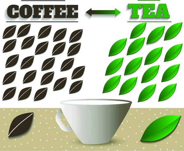 Coffe Tea Simple Vector Illustration — Archivo Imágenes Vectoriales