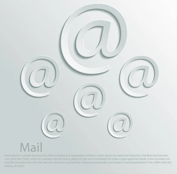 Mailsymbole Auf Grauem Hintergrund — Stockvektor