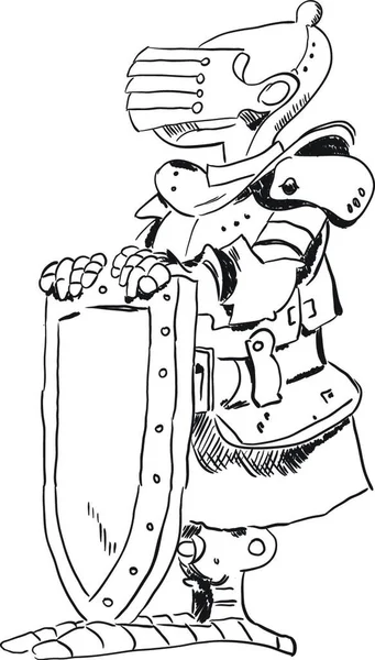 Medieval Knight Vector Illustration — Stock Vector