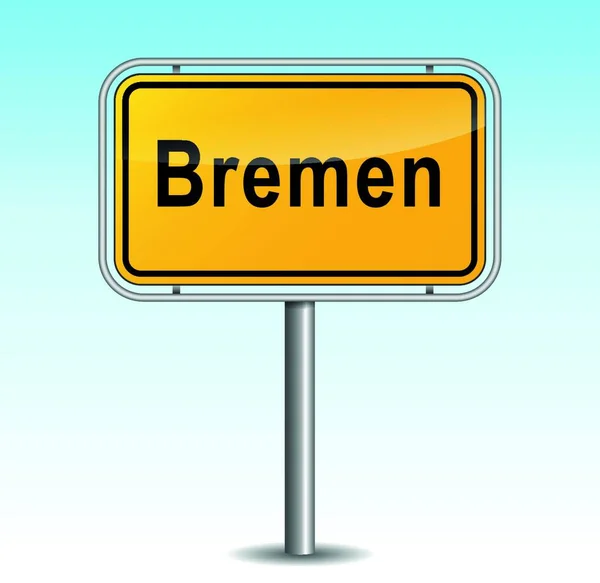 Vector Bremen Yellow Signpost — Stock Vector