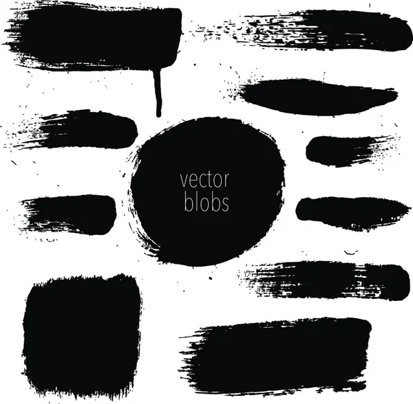 Black Blobs Set Illustrazione Vettoriale — Vettoriale Stock