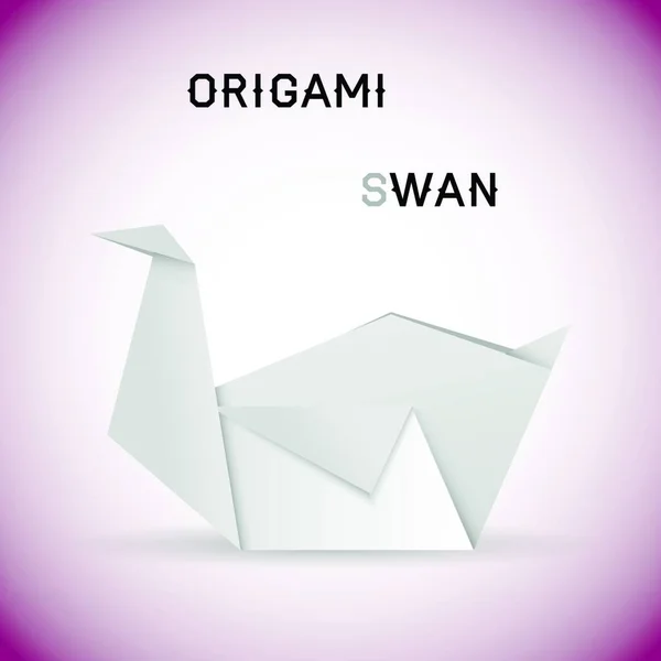 Labutí Origami Jednoduchá Webová Ilustrace — Stockový vektor