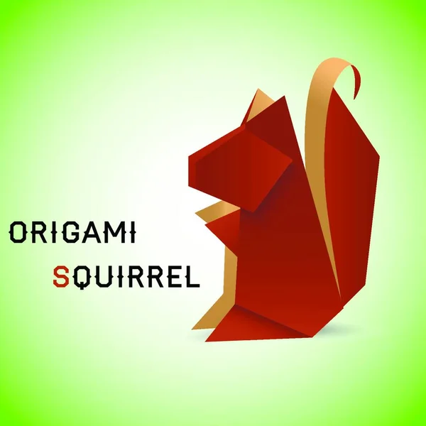 Eekhoorn Origami Icoon Vector Illustratie — Stockvector