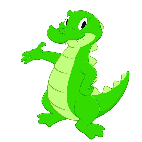 Cartoon Crocodile Web Simple Illustration — Stock Vector