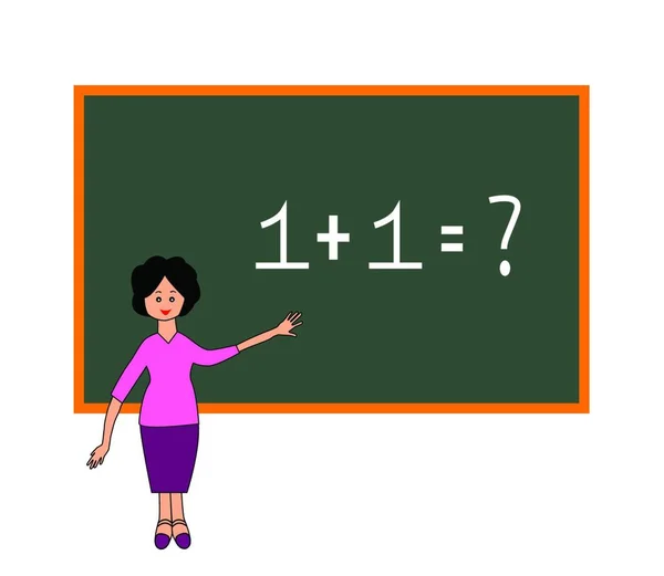 School Teacher Web Simple Illustration — Stock Vector