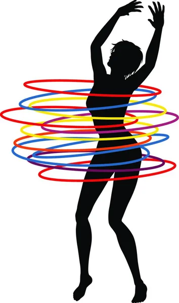 Hoop Woman Modern Graphic Illustration — Stock Vector