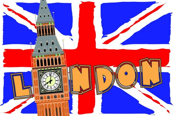 London Illustration Vectorielle Colorée — Image vectorielle