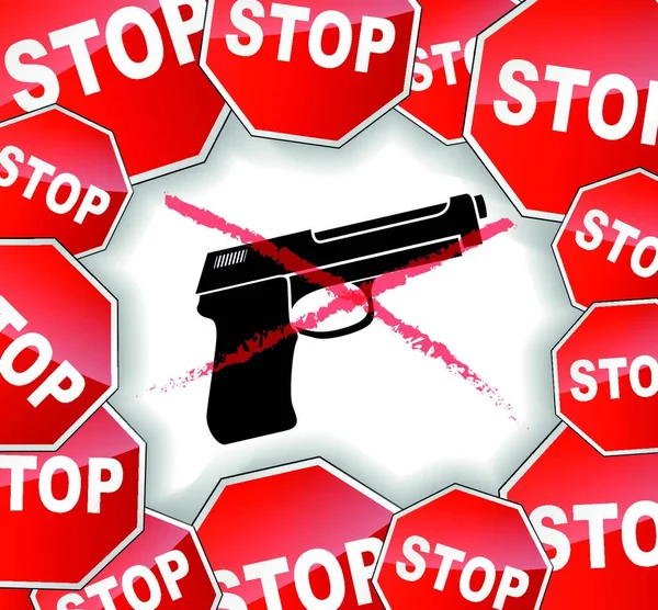 Stop Weapon Stylish Vector Illustration — Stock Vector