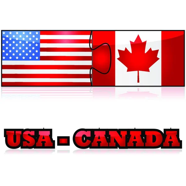 Illustration Vectorielle États Unis Canada — Image vectorielle