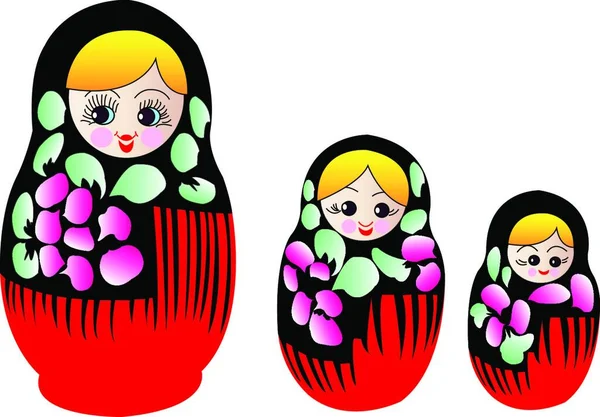 Matryoshka Dolls Vector Illustrations — Stok Vektör