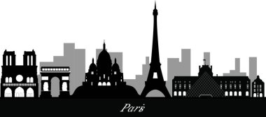 Paris Skyline vektör illüstrasyonu
