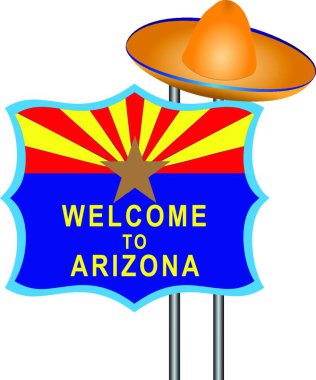 Arizona 'ya hoş geldiniz, grafik vektör çizimi