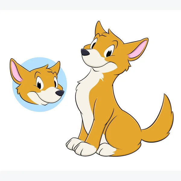 Zeichentrickfilm Dog Dingo Vektor Illustration — Stockvektor
